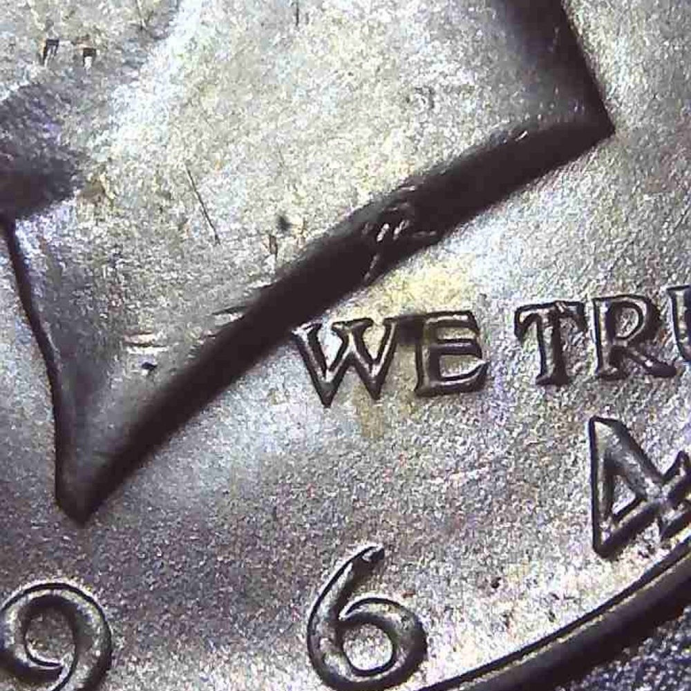 1964 UNC Kennedy Half Dollar with Toning 90% Silver